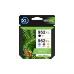 952XL Ink Cartridges Replacement for HP 952 952XL Ink Cartridges Black and Color Combo Pack Works with HP Officejet Pro 8710 7740 8210 8720 8715 8720 7720 Printer (Black Yellow Cyan Magenta,4 Pack )